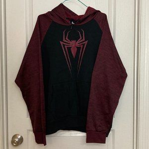 Marvel | Spiderman Sweatshirt | Size XL | Black with Red Striped Sleeves